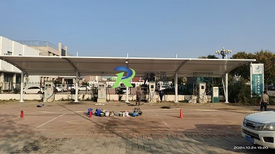河北黃驊國家電網(wǎng)充電樁膜結構車棚