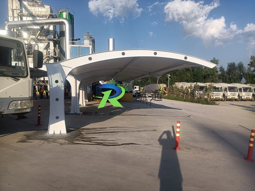 混凝土攪拌站膜結(jié)構(gòu)車棚